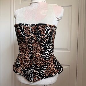 Leopard and zebra overbust corset